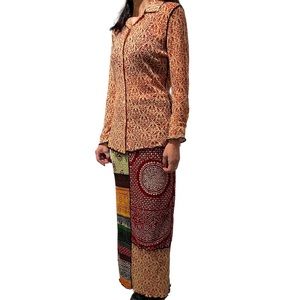 Jean Paul Gaultier 2 piece mesh wool top / skirt